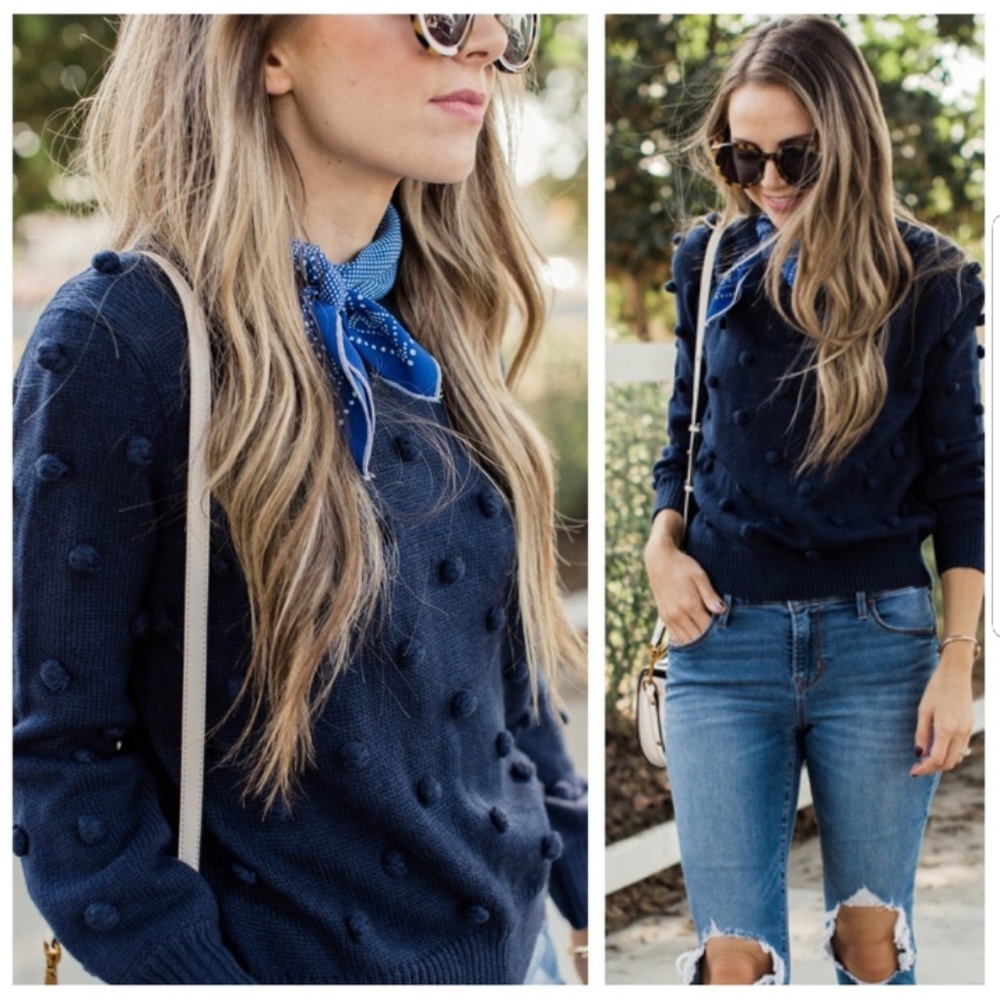 Sophie Rue Navy Pompom Sweater